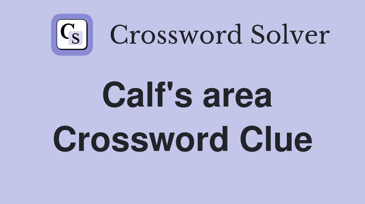Calf's area Crossword Clue