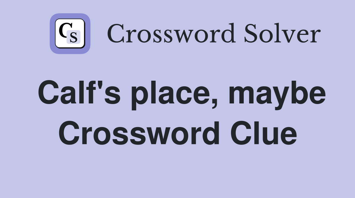 Calf's place, maybe Crossword Clue