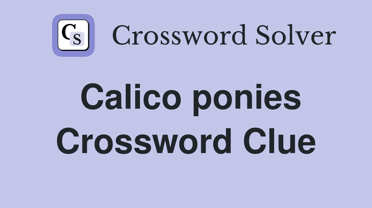 Calico ponies Crossword Clue