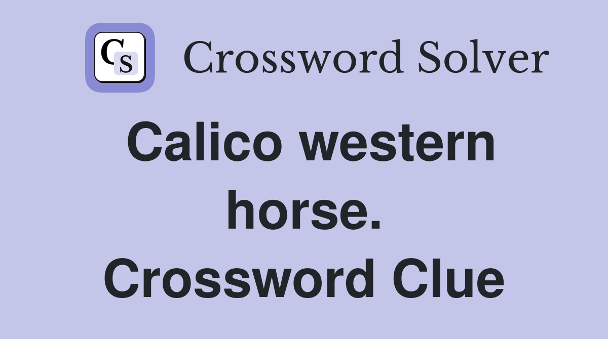 Calico western horse. Crossword Clue