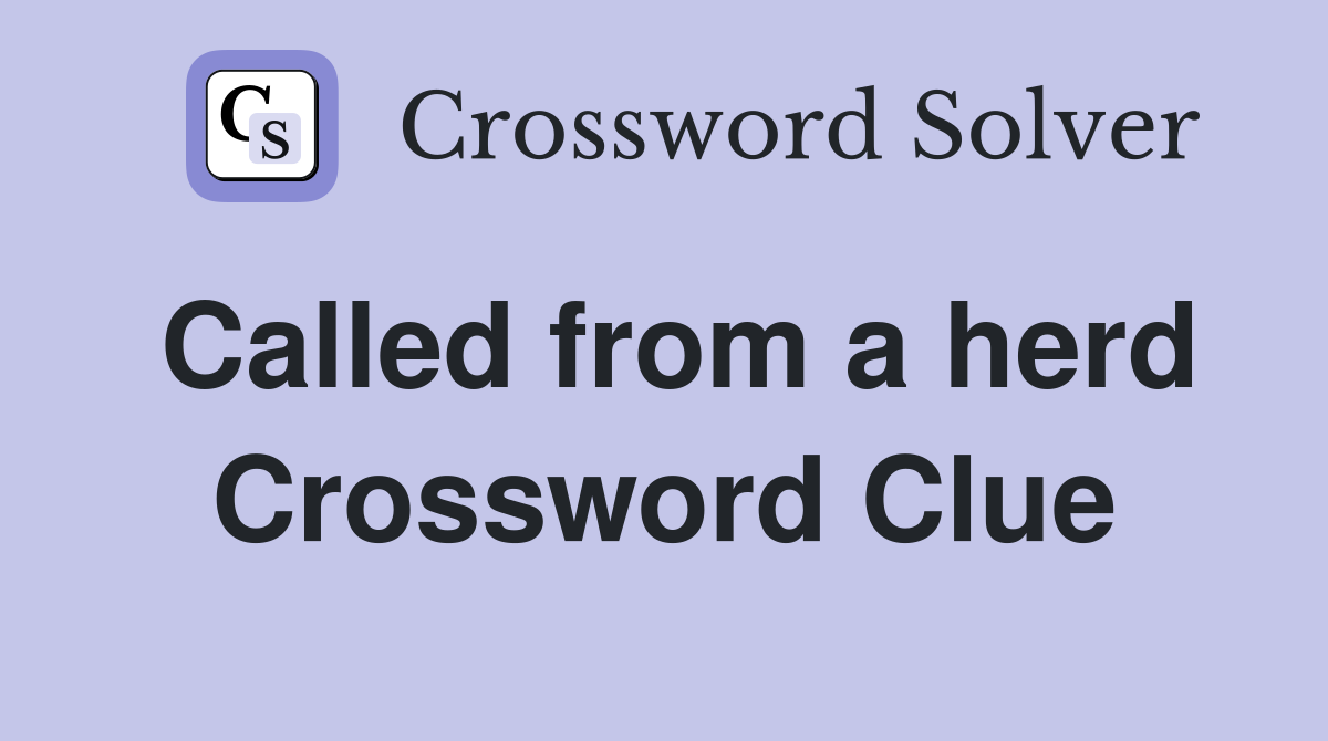 Called from a herd Crossword Clue