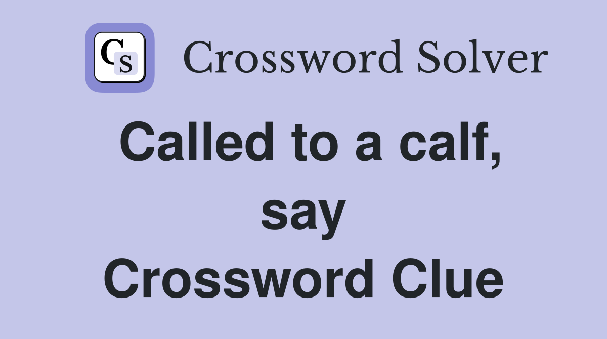 Called to a calf, say Crossword Clue