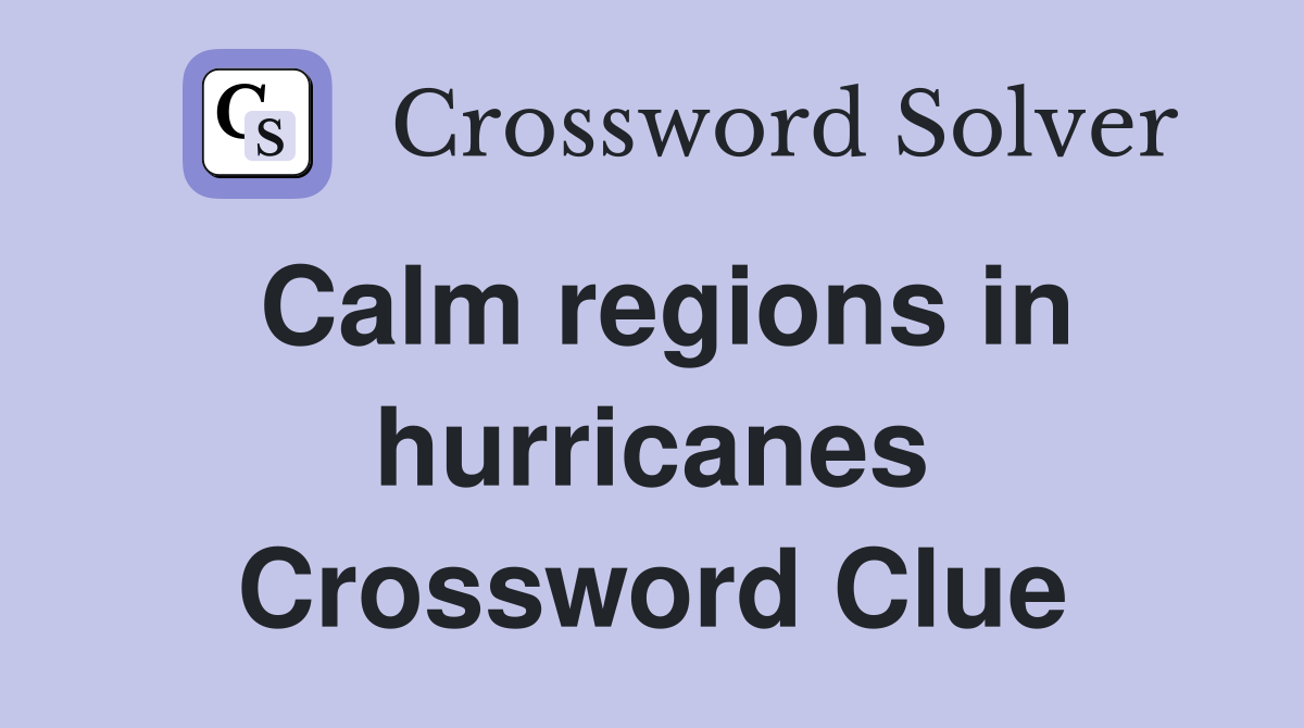Calm regions in hurricanes Crossword Clue