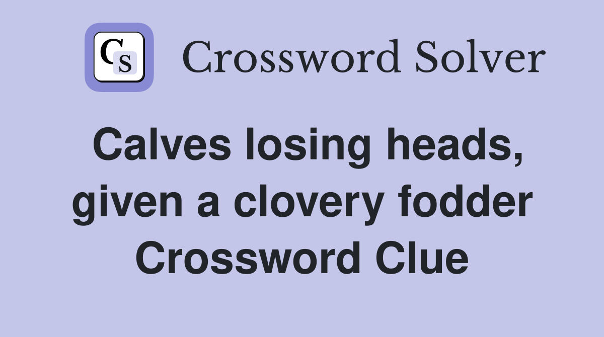 Calves losing heads, given a clovery fodder Crossword Clue