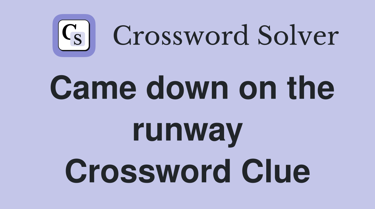 Came down on the runway Crossword Clue