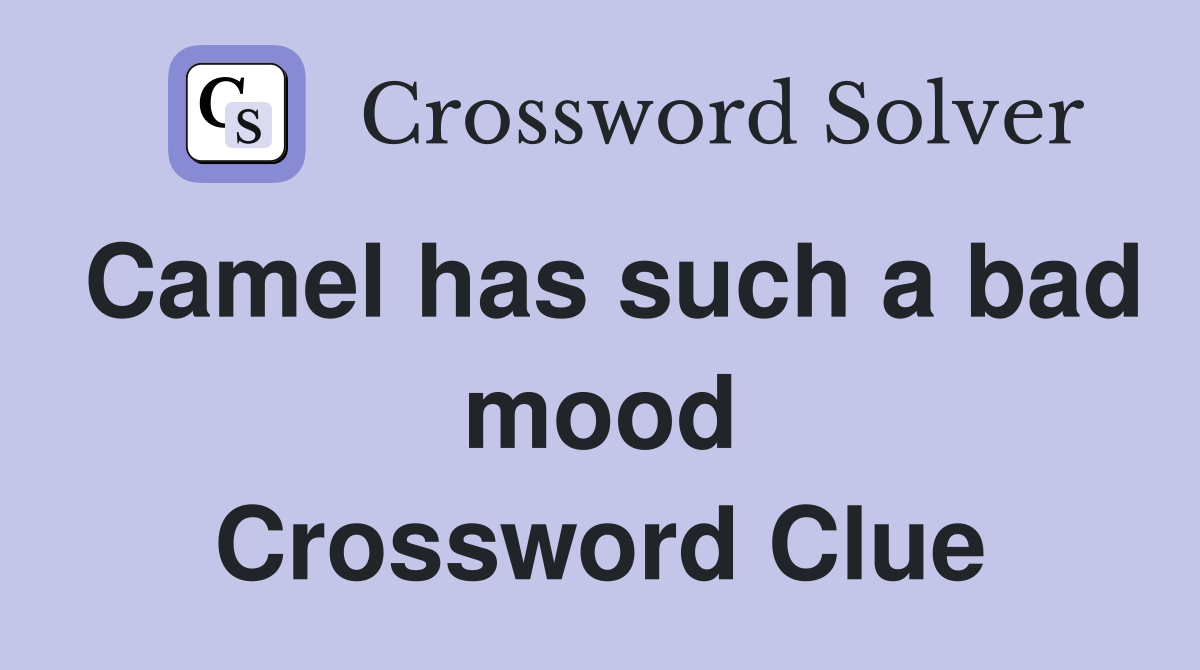 Camel has such a bad mood Crossword Clue