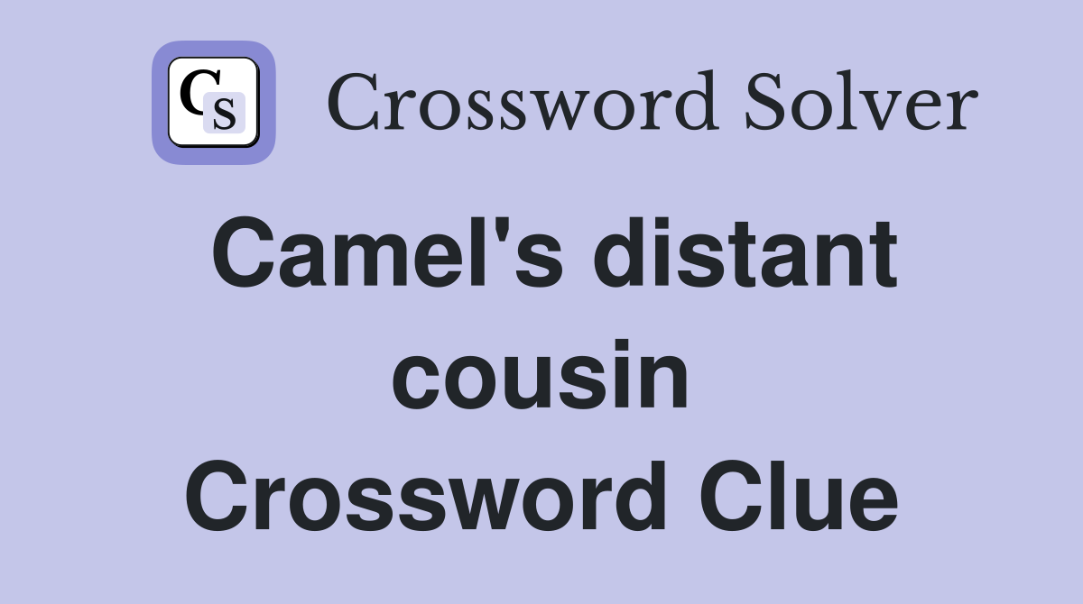 Camel's distant cousin Crossword Clue