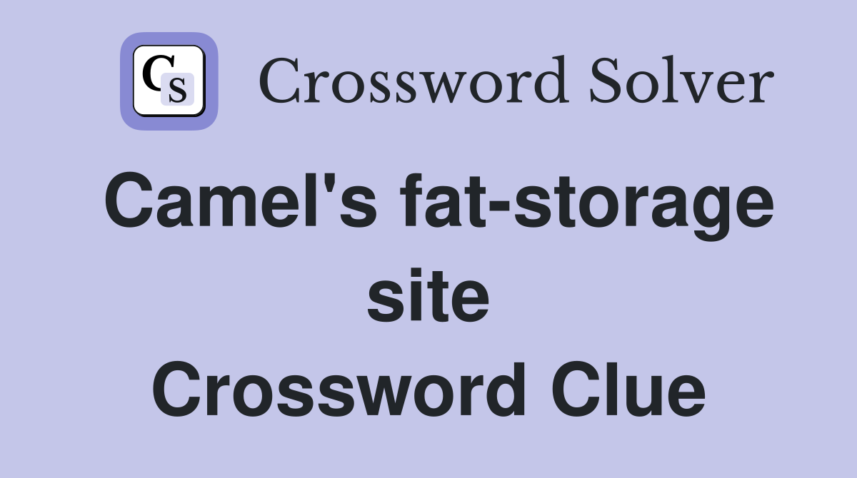 Camel's fat-storage site Crossword Clue