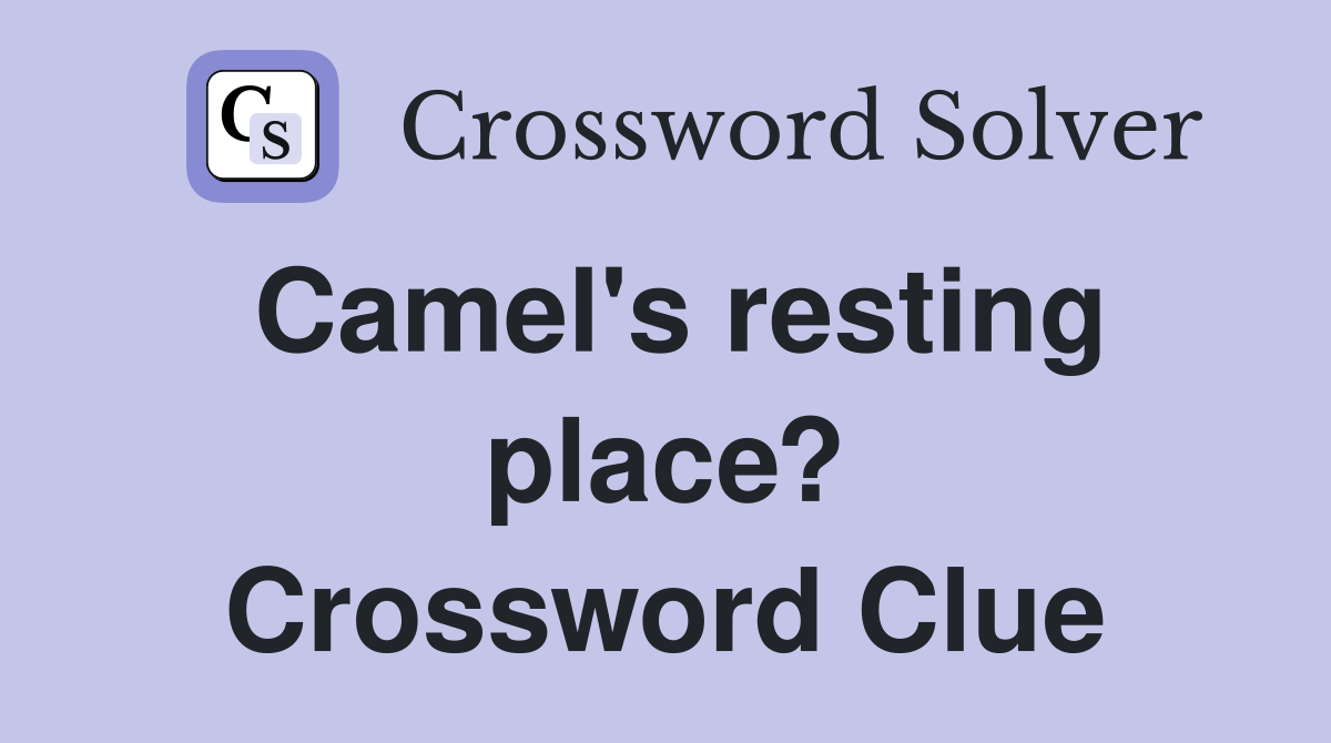 Camel's resting place? Crossword Clue
