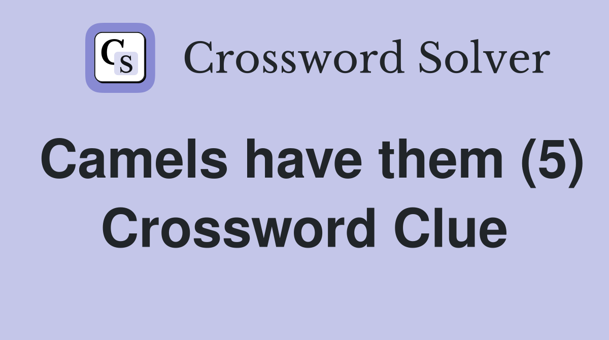 Camels have them (5) Crossword Clue