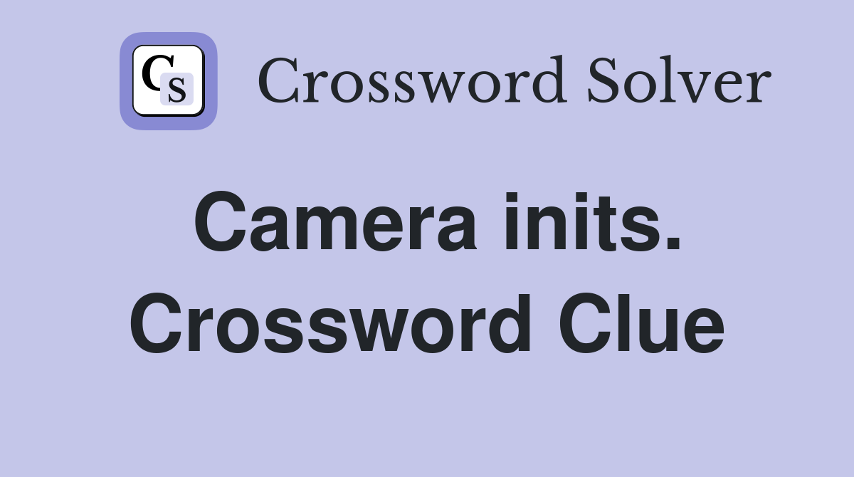 Camera inits. Crossword Clue