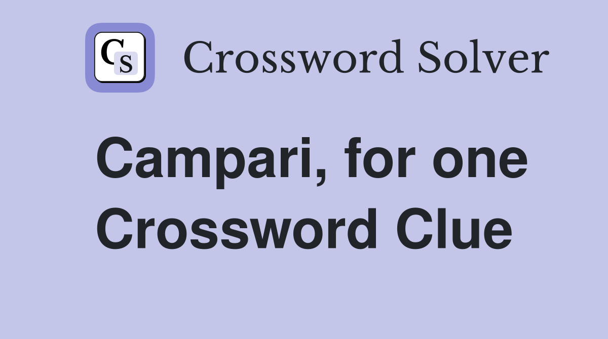 Campari, for one Crossword Clue