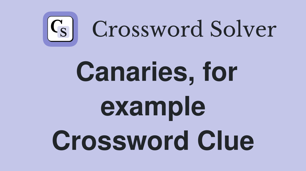 Canaries, for example Crossword Clue