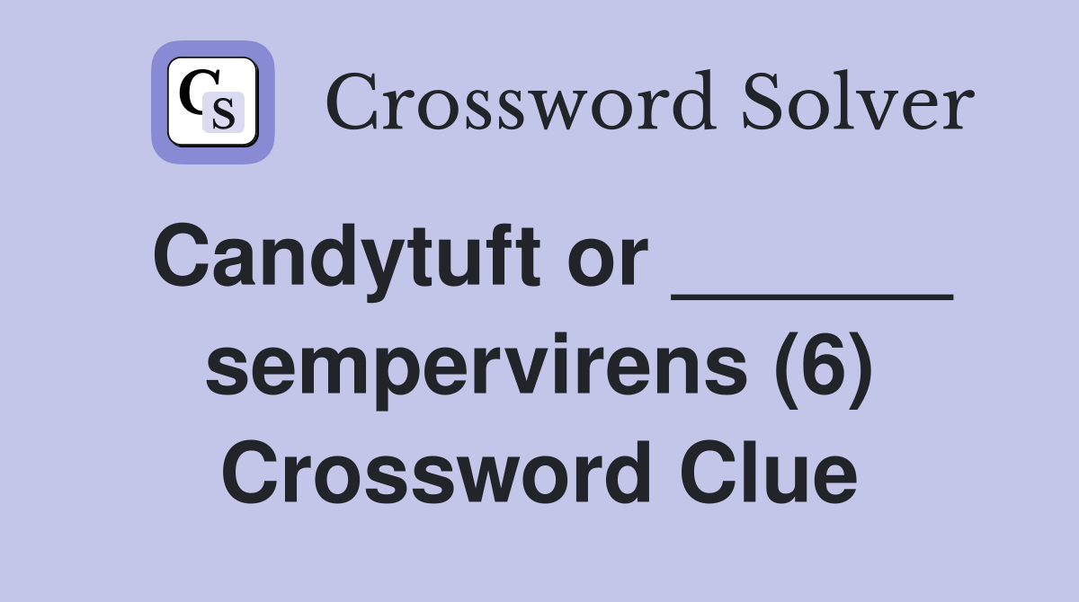 Candytuft or ______ sempervirens (6) Crossword Clue