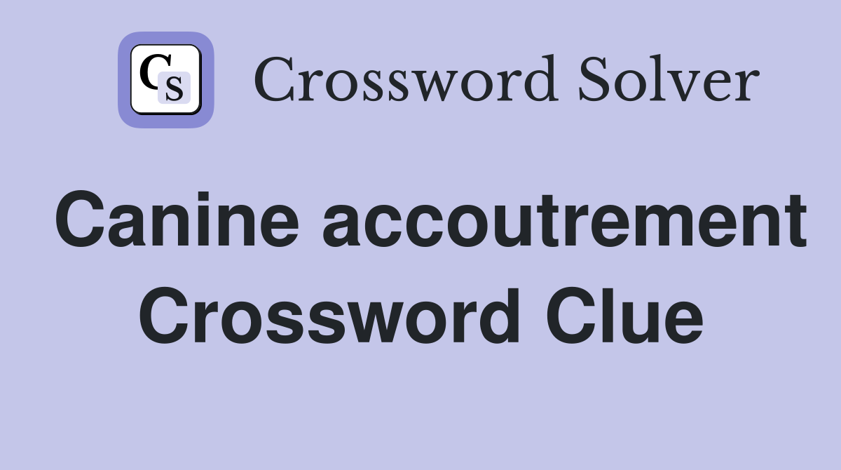 Canine accoutrement Crossword Clue