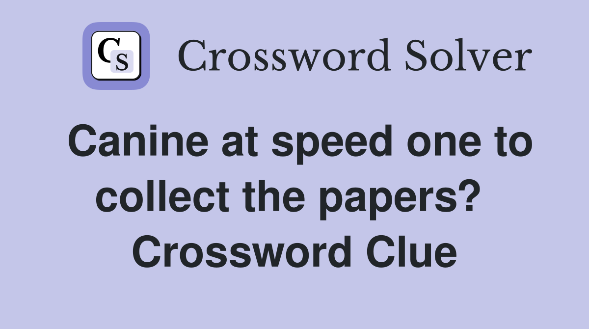 Canine at speed one to collect the papers?  Crossword Clue