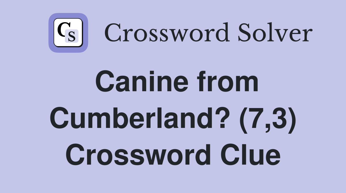 Canine from Cumberland? (7,3) Crossword Clue