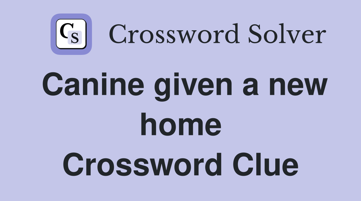 Canine given a new home Crossword Clue