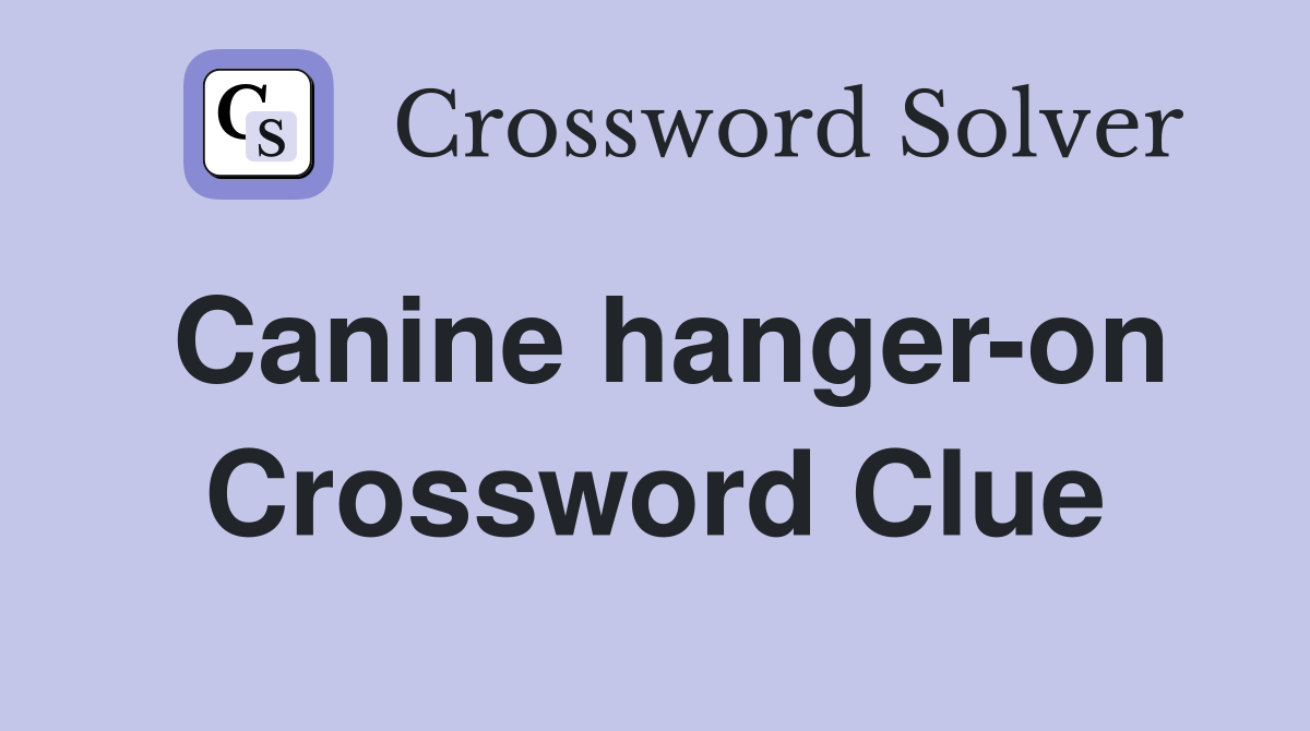 Canine hanger-on Crossword Clue