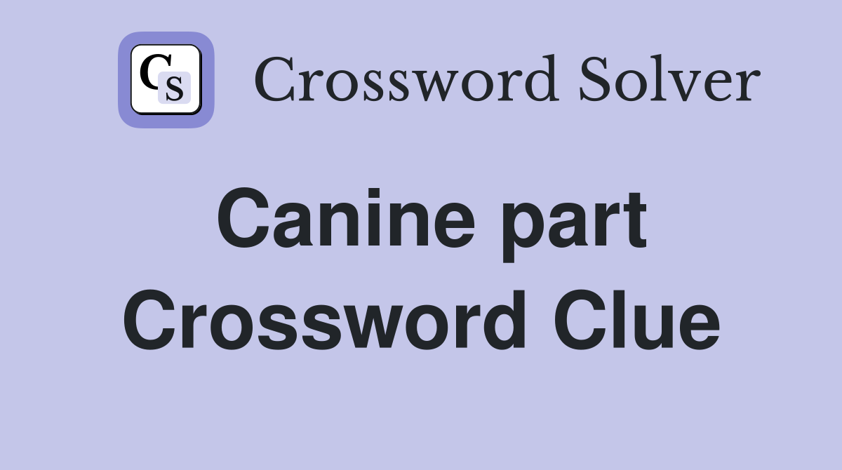 Canine part Crossword Clue