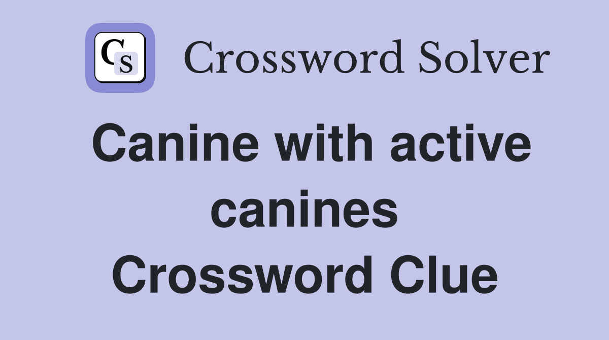 Canine with active canines Crossword Clue
