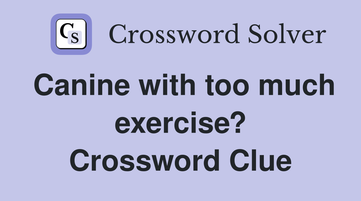 Canine with too much exercise? Crossword Clue