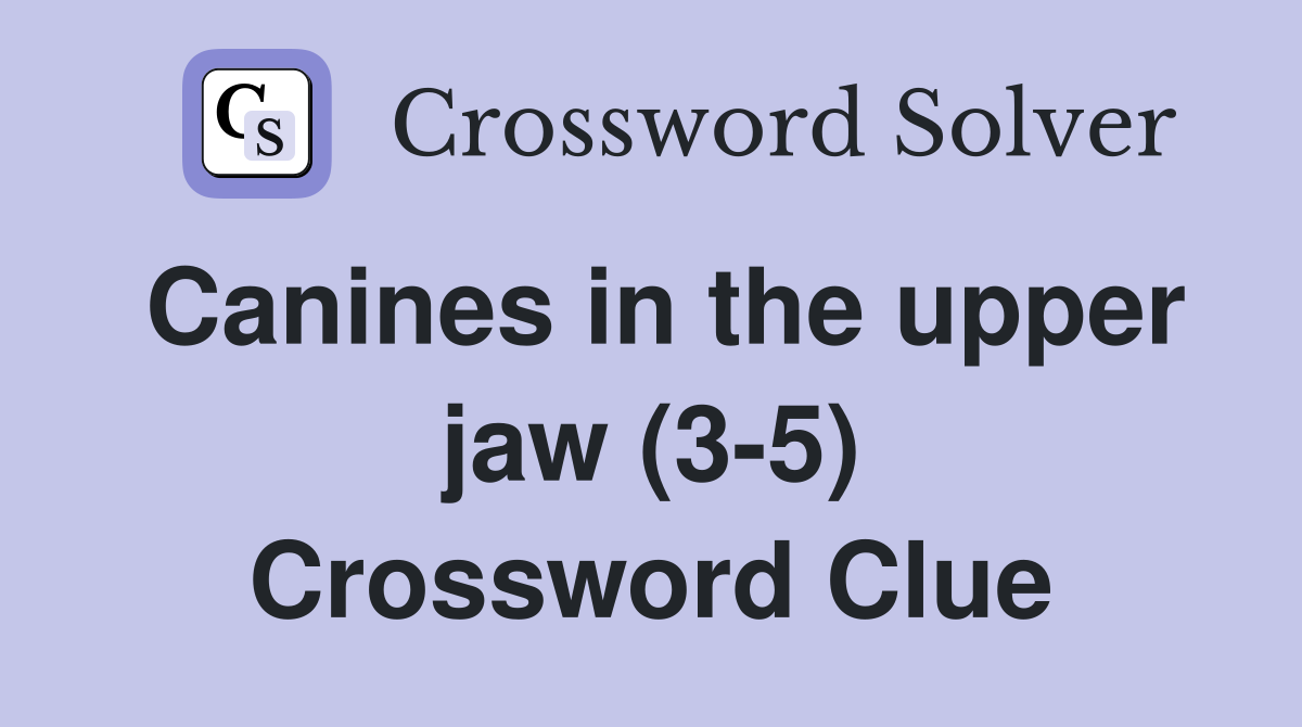 Canines in the upper jaw (3-5) Crossword Clue