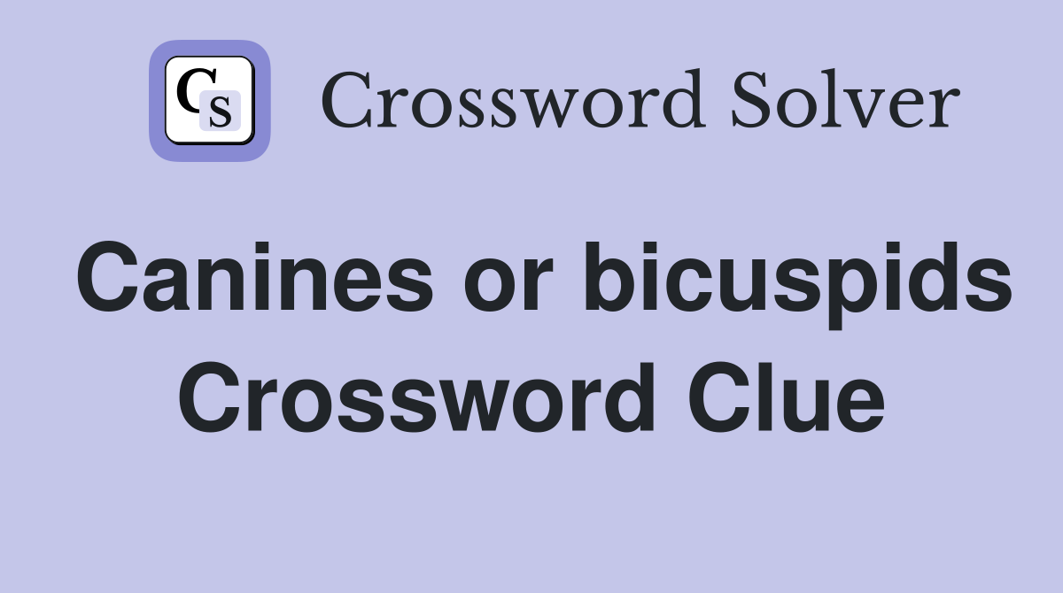 Canines or bicuspids Crossword Clue