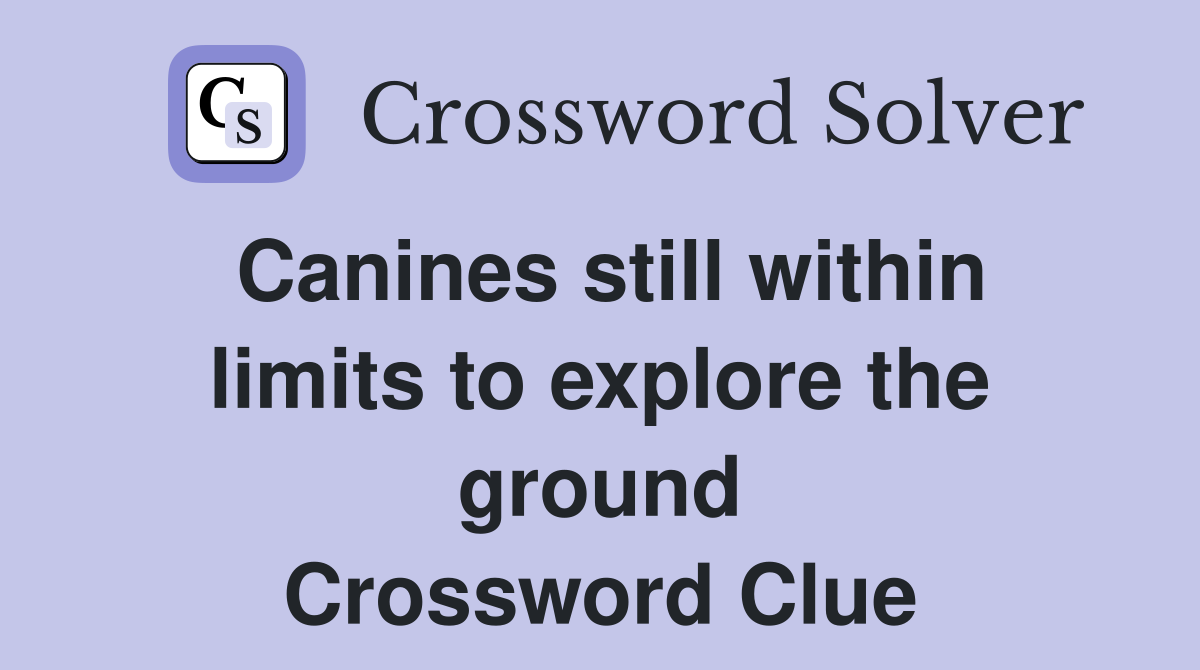 Canines still within limits to explore the ground Crossword Clue