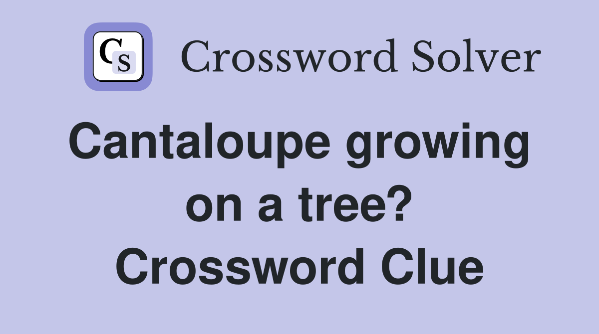 Cantaloupe growing  on a tree? Crossword Clue