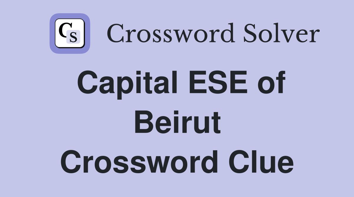 Capital ESE of Beirut Crossword Clue