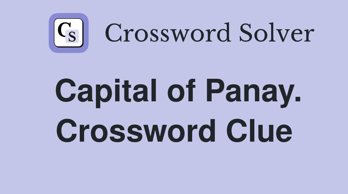 Capital of Panay. Crossword Clue