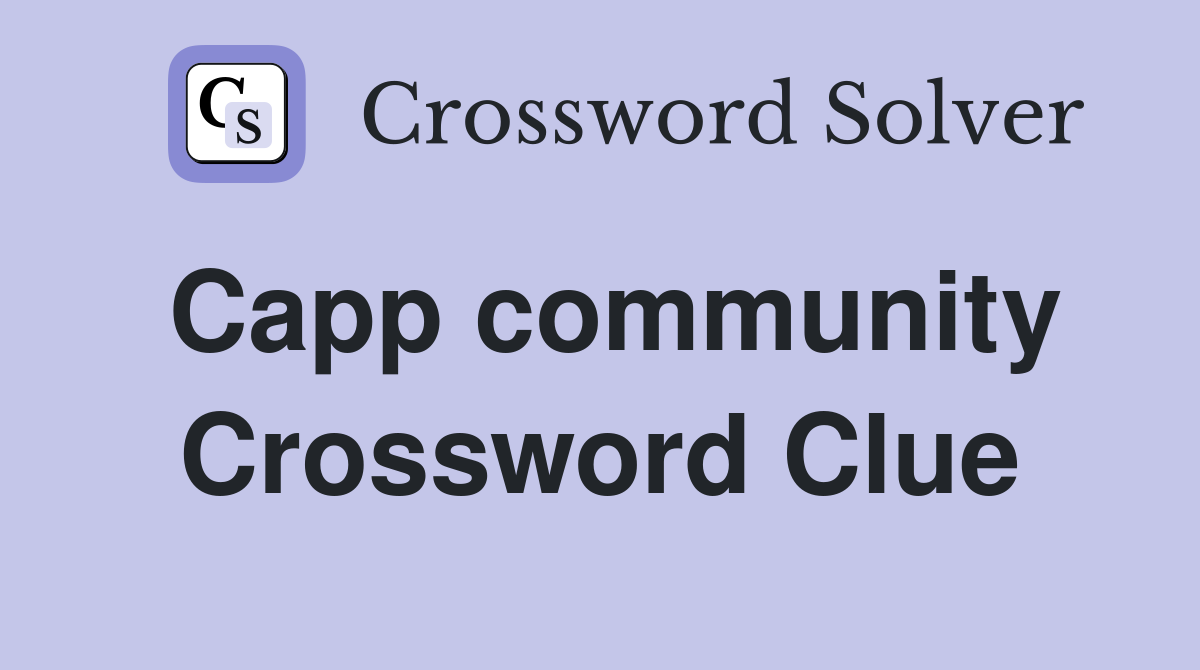 Capp community Crossword Clue