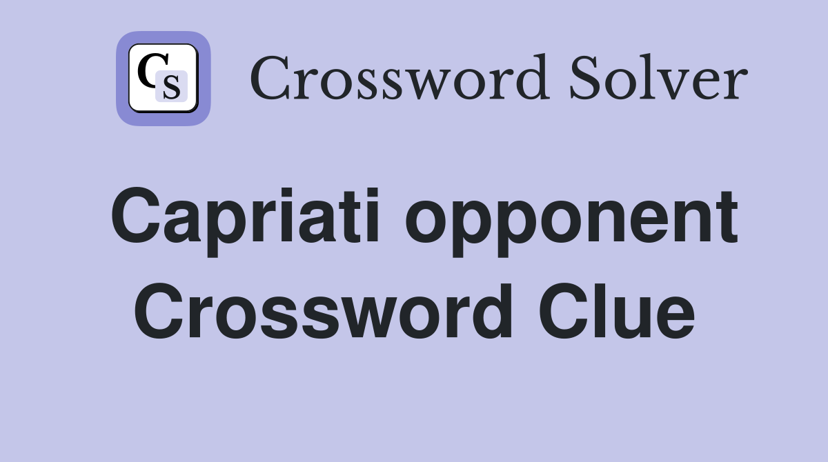Capriati opponent Crossword Clue