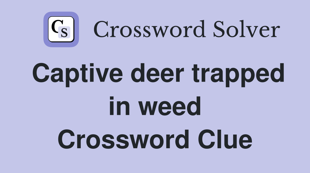 Captive deer trapped in weed Crossword Clue