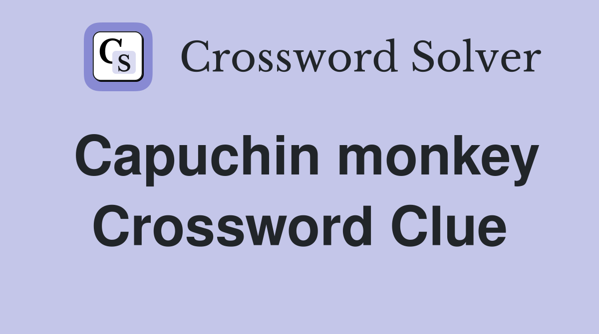 Capuchin monkey Crossword Clue