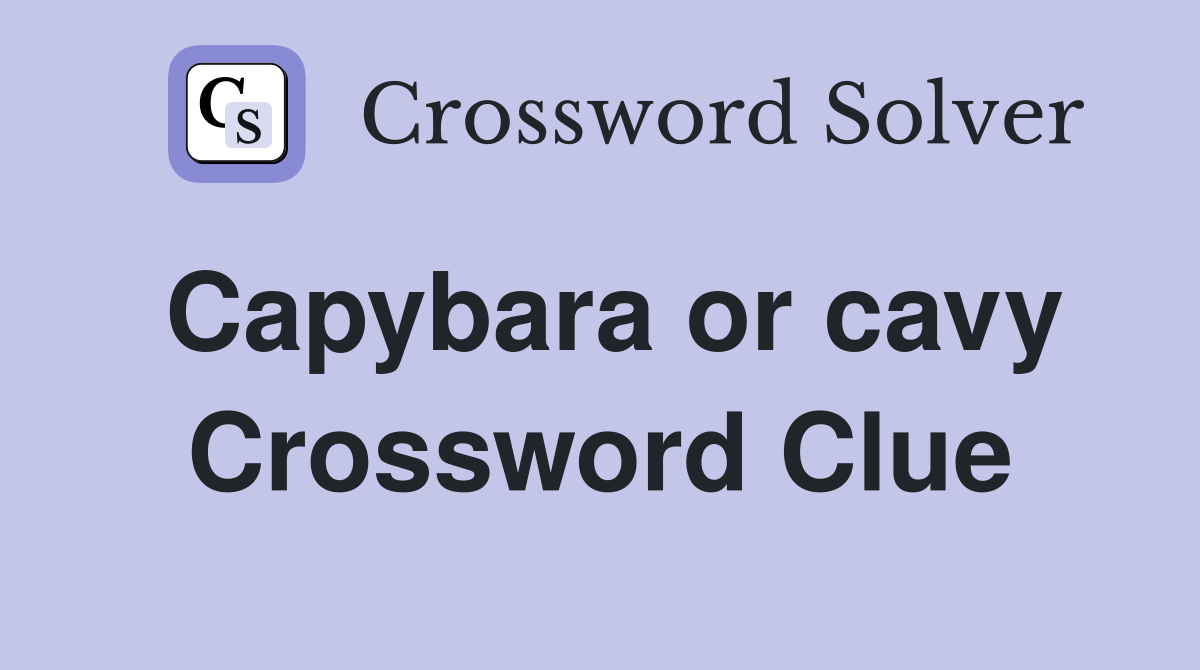 Capybara or cavy Crossword Clue