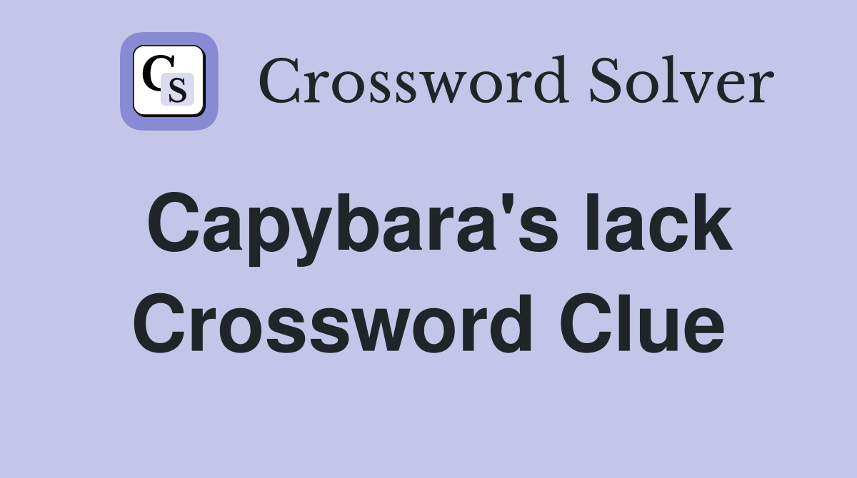 Capybara's lack Crossword Clue