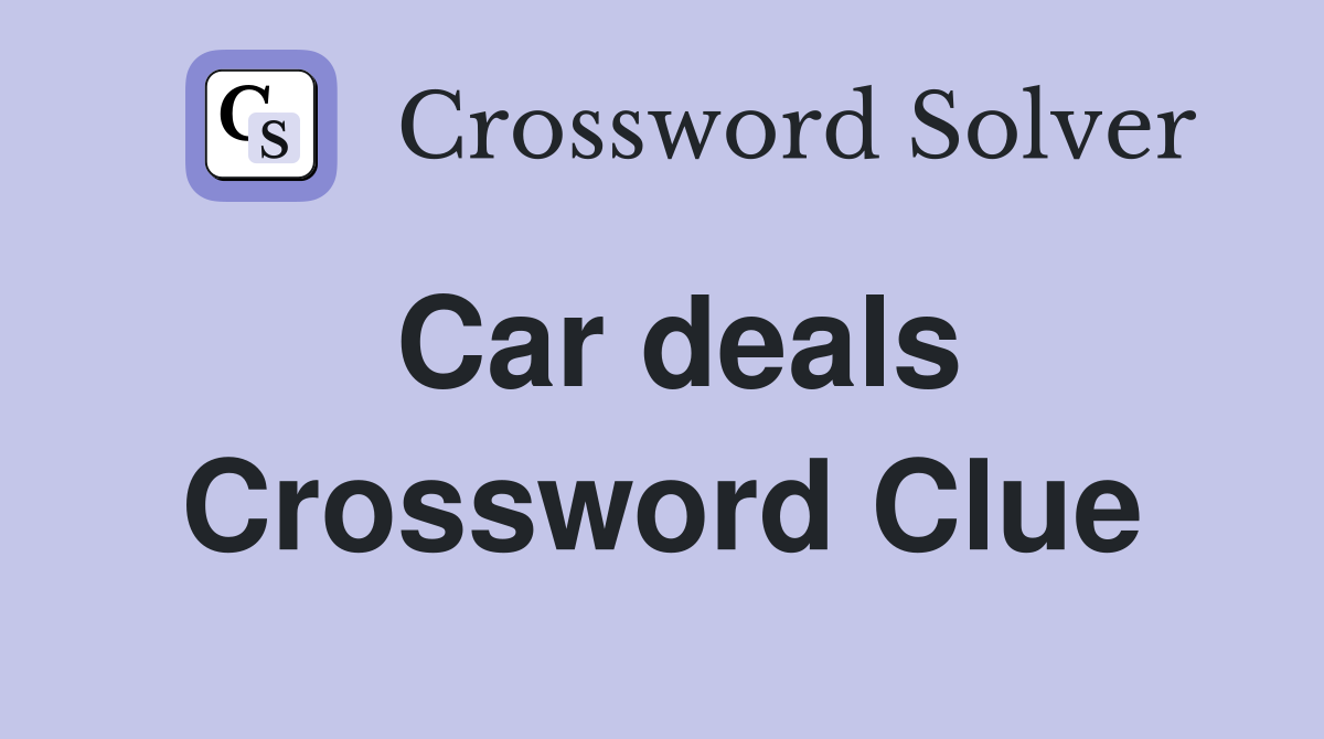 Car deals Crossword Clue