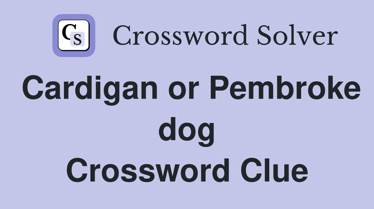 Cardigan or Pembroke dog Crossword Clue