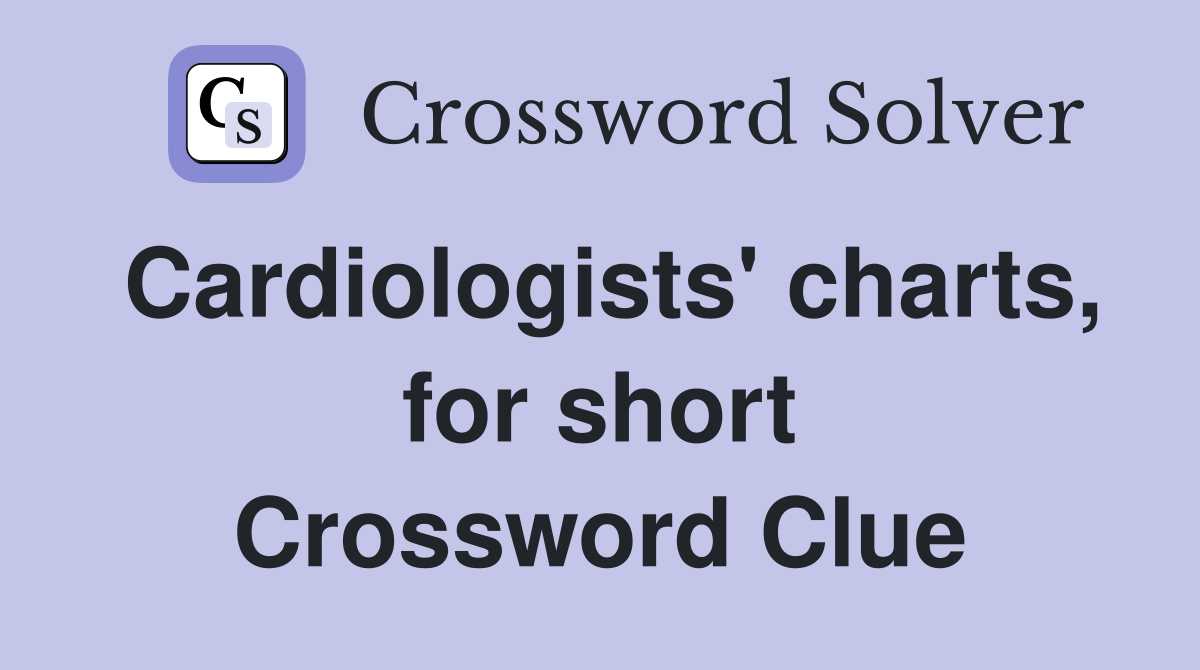 Cardiologists' charts, for short Crossword Clue