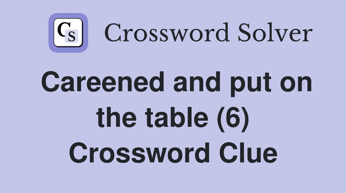 Careened and put on the table (6) Crossword Clue