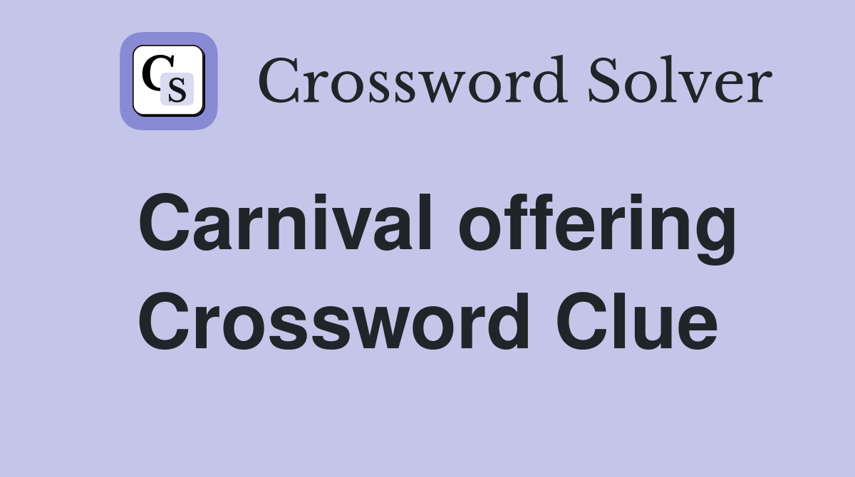 Carnival offering Crossword Clue