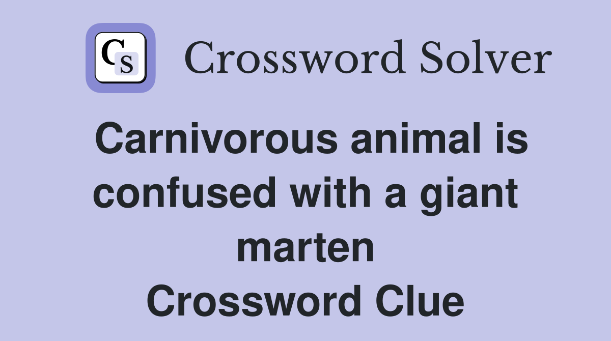 Carnivorous animal is confused with a giant marten Crossword Clue
