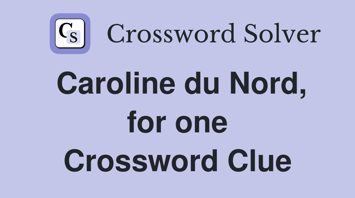 Caroline du Nord, for one Crossword Clue