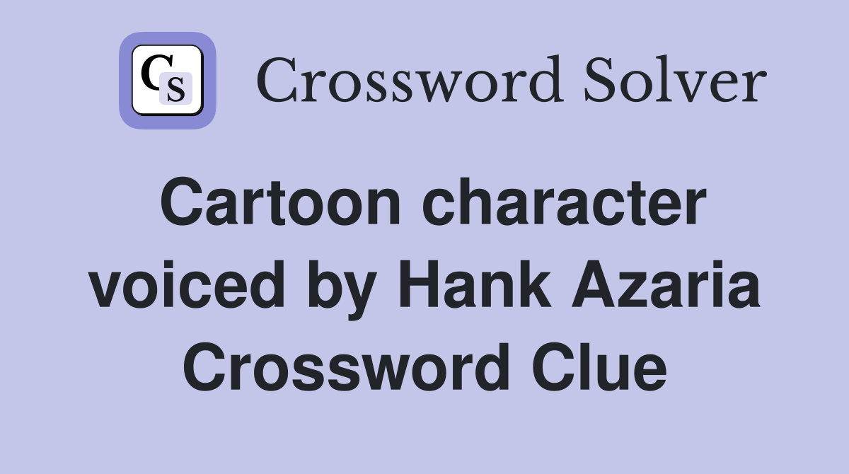Cartoon character voiced by Hank Azaria Crossword Clue