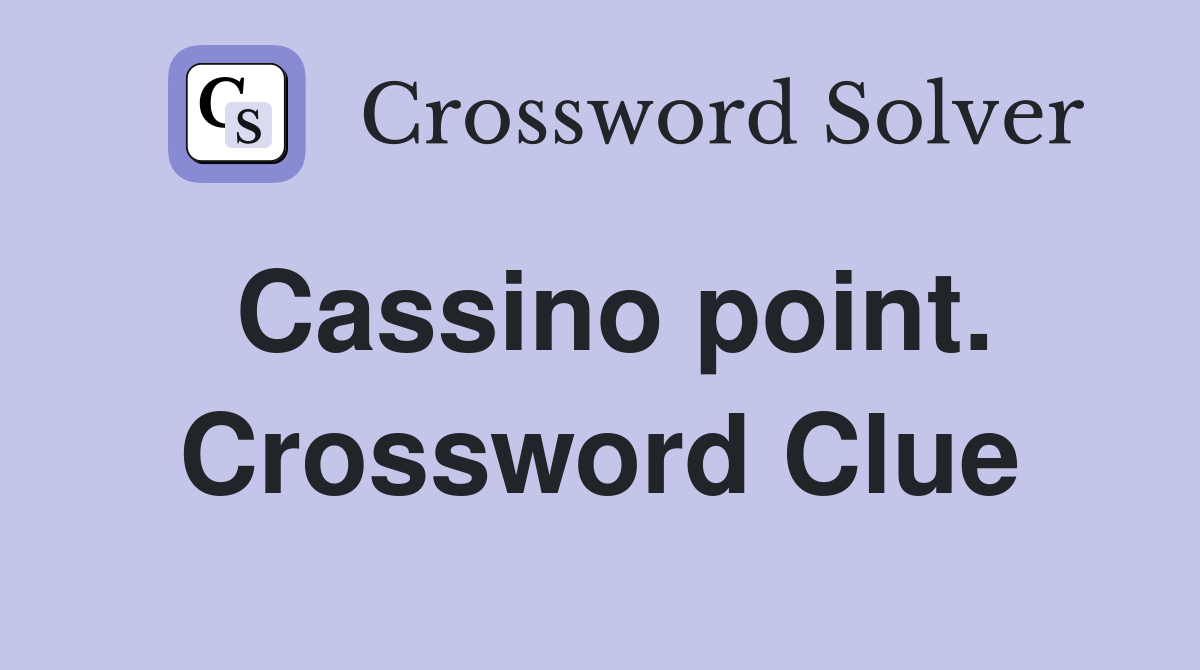 Cassino point. Crossword Clue