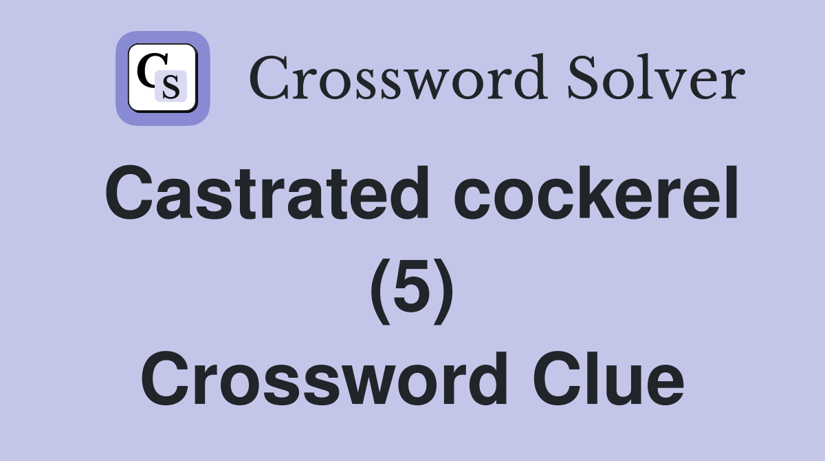 Castrated cockerel (5) Crossword Clue