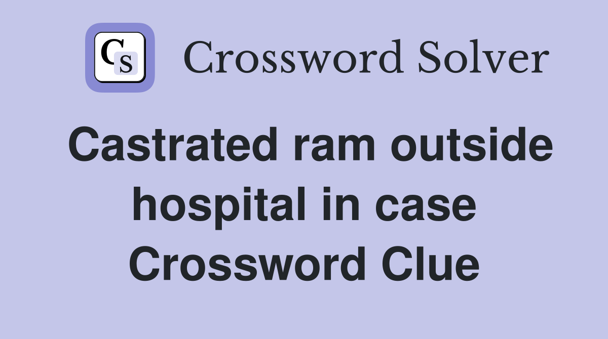Castrated ram outside hospital in case Crossword Clue