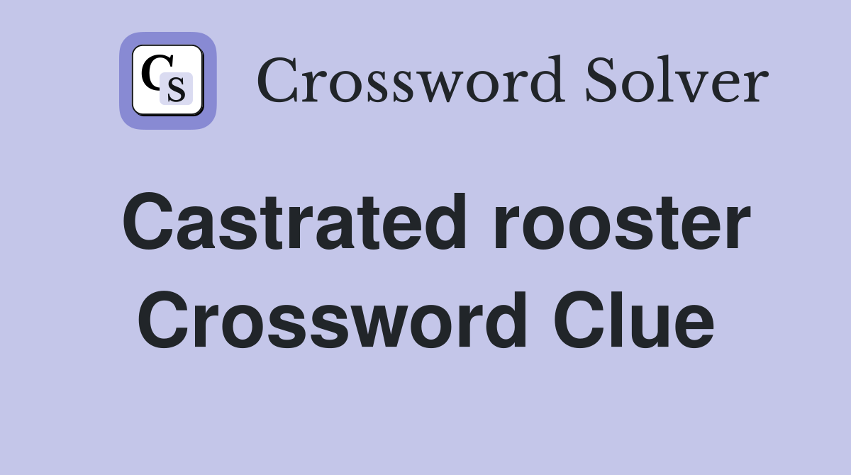 Castrated rooster Crossword Clue